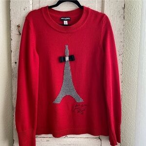 Karl Lagerfeld Red Eiffel Tower Sweater
